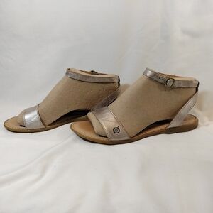 Born Alice flat strappy sandals,‎ metalic silver